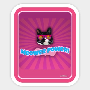 Meower Power Epic Cat Design Sticker